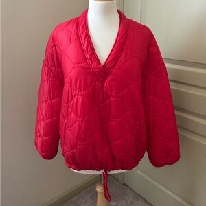 Zara Red Puffer Jacket for Women